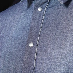 Bluza kucharska z jeansu, niebieska, rozmiar L