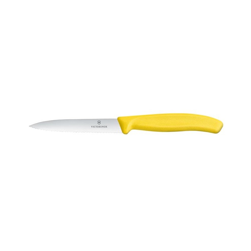 Victorinox Swiss Classic Nóż do jarzyn, ząbkowany, 100mm, żółty 