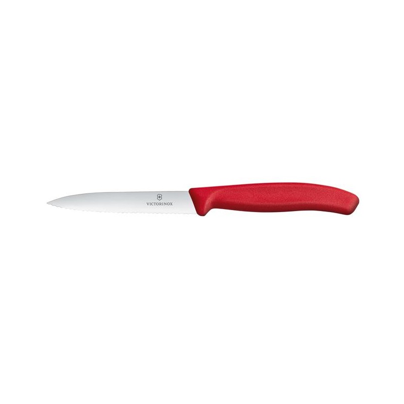 Victorinox Swiss Classic Nóż do jarzyn, ząbkowany, 100mm, czerwony 