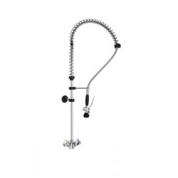 ONE HOLE PRE-RINSE UNIT WITH ROUND HANDLE AND BASIC SHOWER HAND 