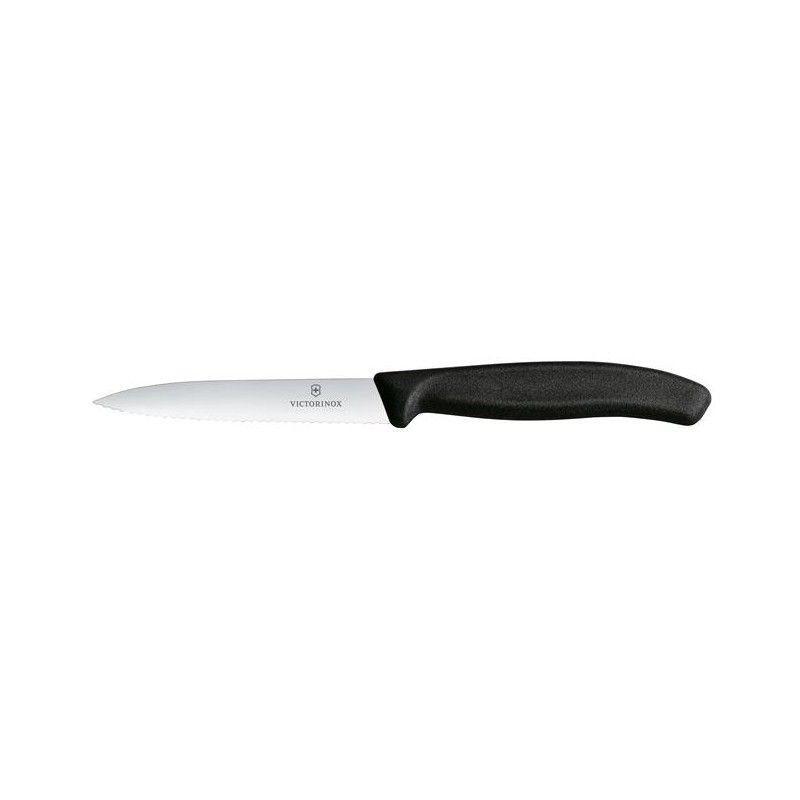 Victorinox Swiss Classic Nóż do jarzyn, ząbkowany, 100mm, czarny 