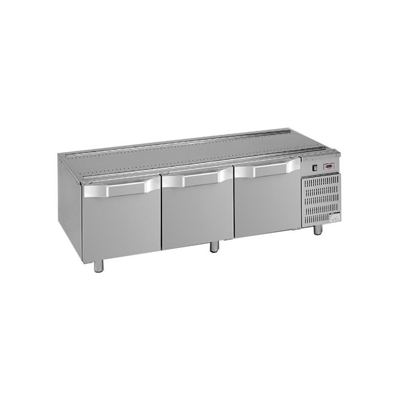 Podstawa chłodnicza pod urządzenia stołowe, linia Domina 700, 1600x700x600 mm, 3 szuflady 