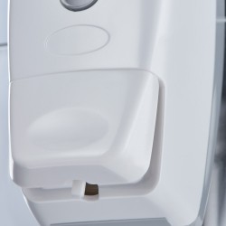 Umywalka z wyłącznikiem kolanowym, kranem i dozownikiem mydła