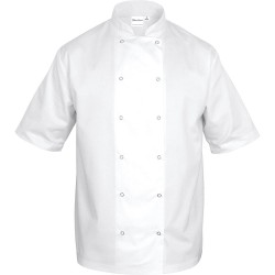 Bluza kucharska, unisex, krótki rękaw, biała, rozmiar XL
