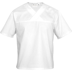 Bluza kucharska, unisex, w serek, krótki rękaw, biała, rozmiar XL