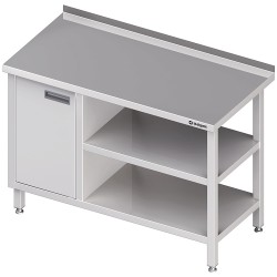 Stół przyścienny z szafką (L),i 2-ma półkami 1600x600x850 mm