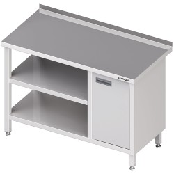 Stół przyścienny z szafką (P),i 2-ma półkami 800x600x850 mm