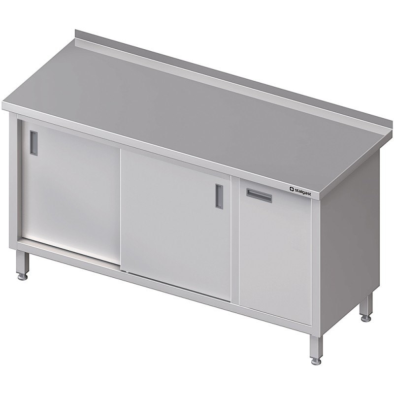Stół przyścienny z szafką (P),drzwi suwane 1300x600x850 mm
