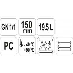 POJEMNIK GASTRONOMICZNY GN 1/1 150MM PC