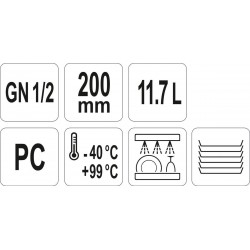POJEMNIK GASTRONOMICZNY GN 1/2 200MM PC